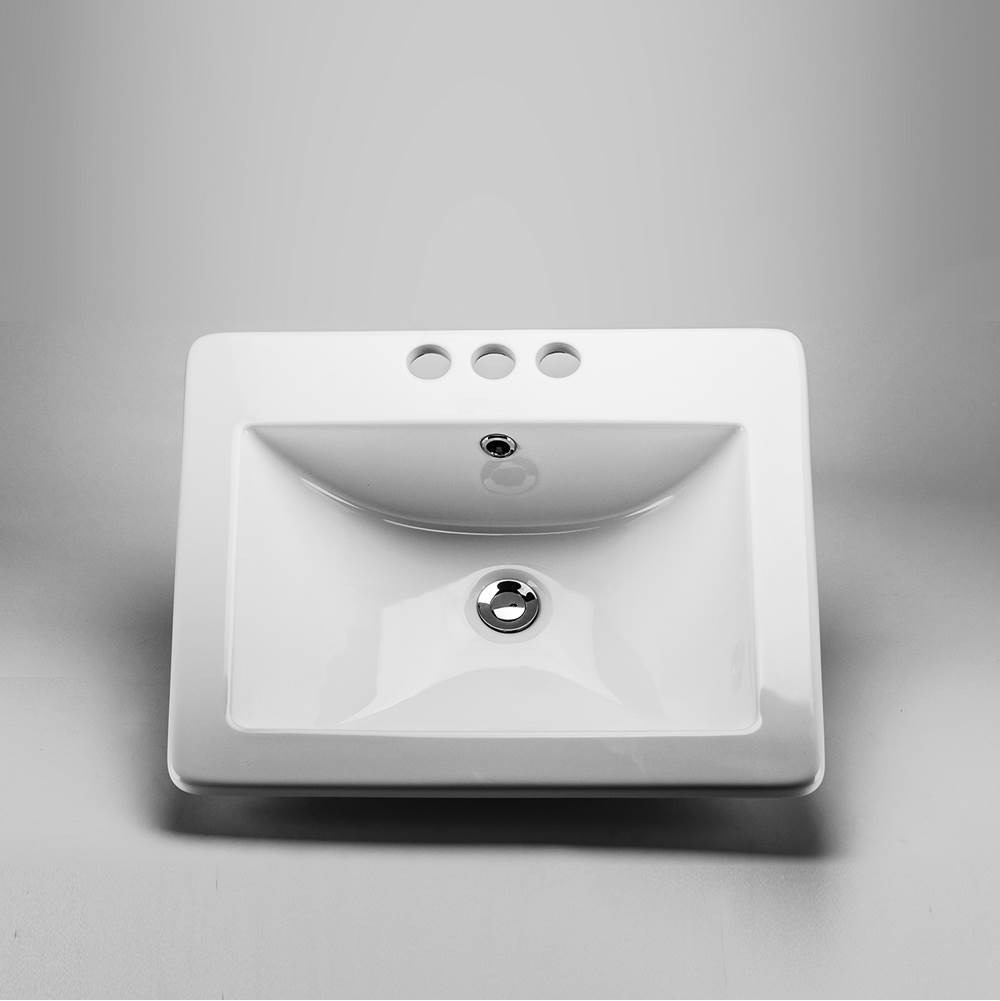 Basin - Ceramic - Drop-in - 4' C - Wht-shop