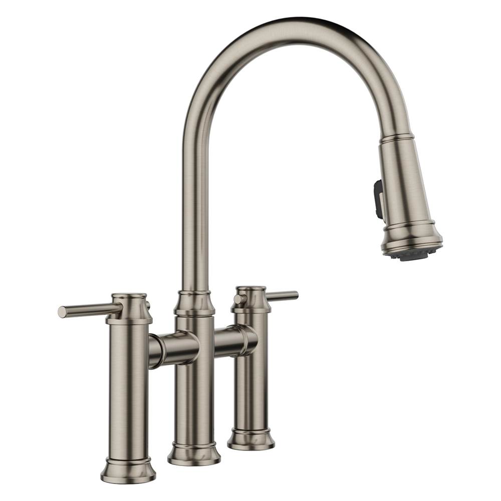 Empressa Pull-Down Dual-Spray Bridge Faucet - Satin Platinum-related