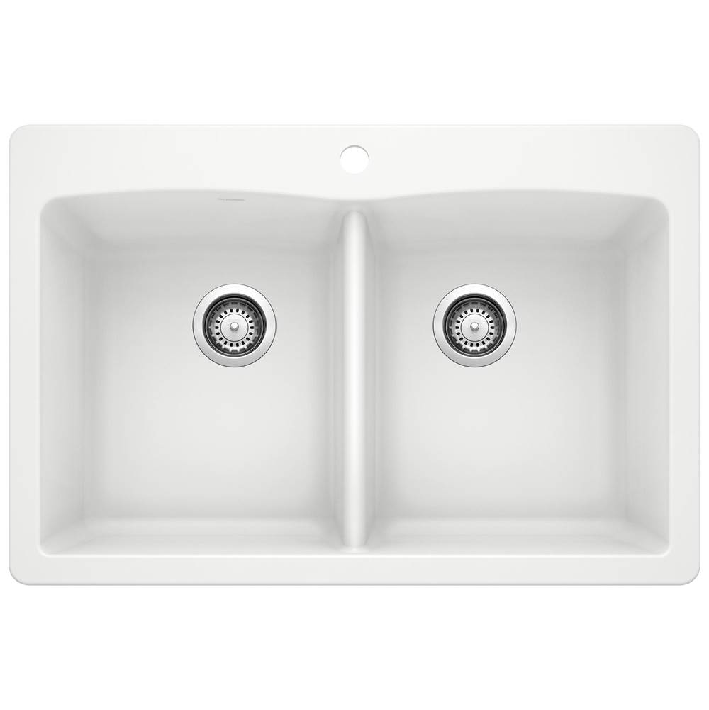 Diamond SILGRANIT 33'' 50/50 Double Bowl Dual Mount Kitchen Sink - White-related
