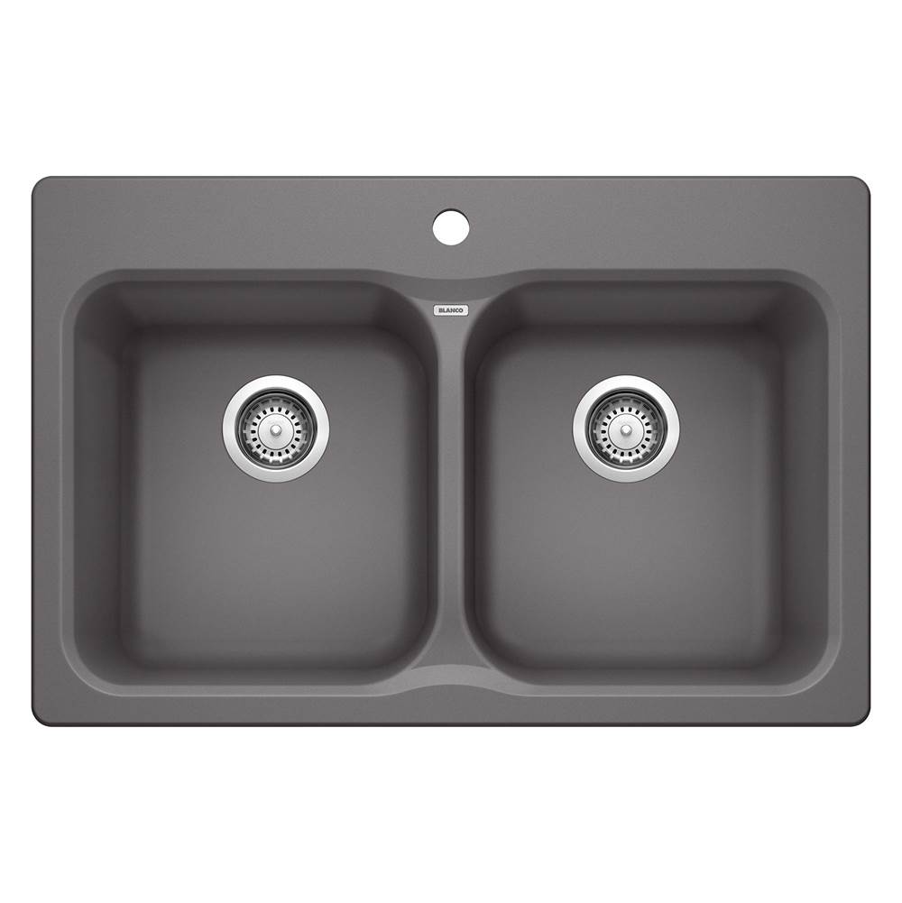 Vision SILGRANIT 31.5'' 50/50 Double Bowl Dual Mount Kitchen Sink - Cinder-related