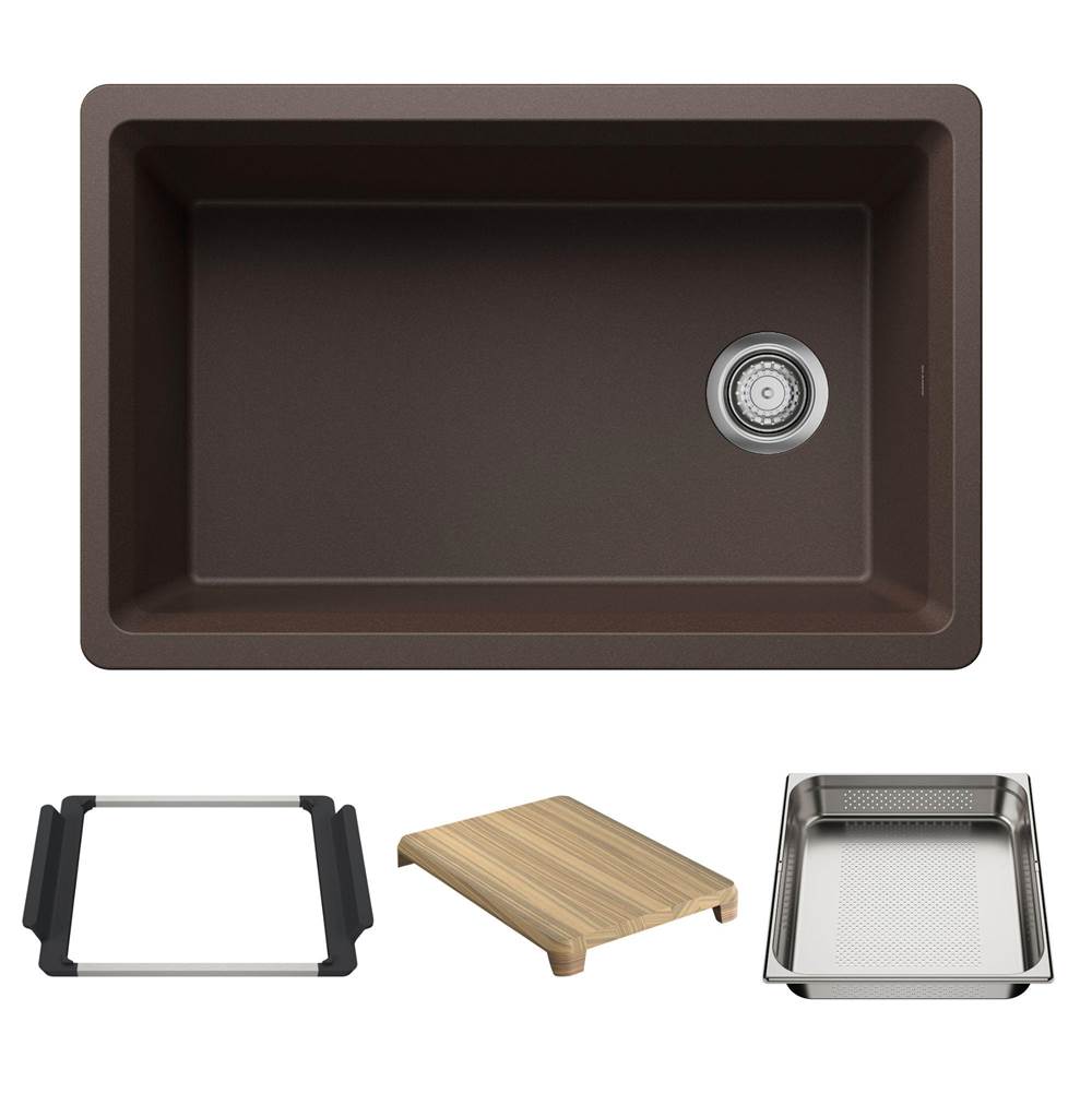 Inteos SILGRANIT 30'' Single Bowl Reversible Undermount Workstation Kitchen Sink -related
