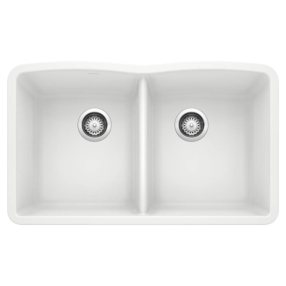 Diamond SILGRANIT 32'' 50/50 Double Bowl Undermount Kitchen Sink - White-related