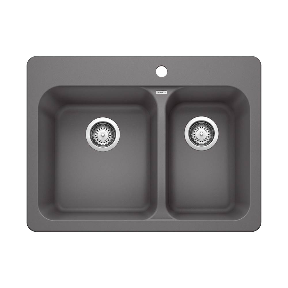 Vision SILGRANIT 27.5'' 70/30 Double Bowl Dual Mount Kitchen Sink - Cinder-shop