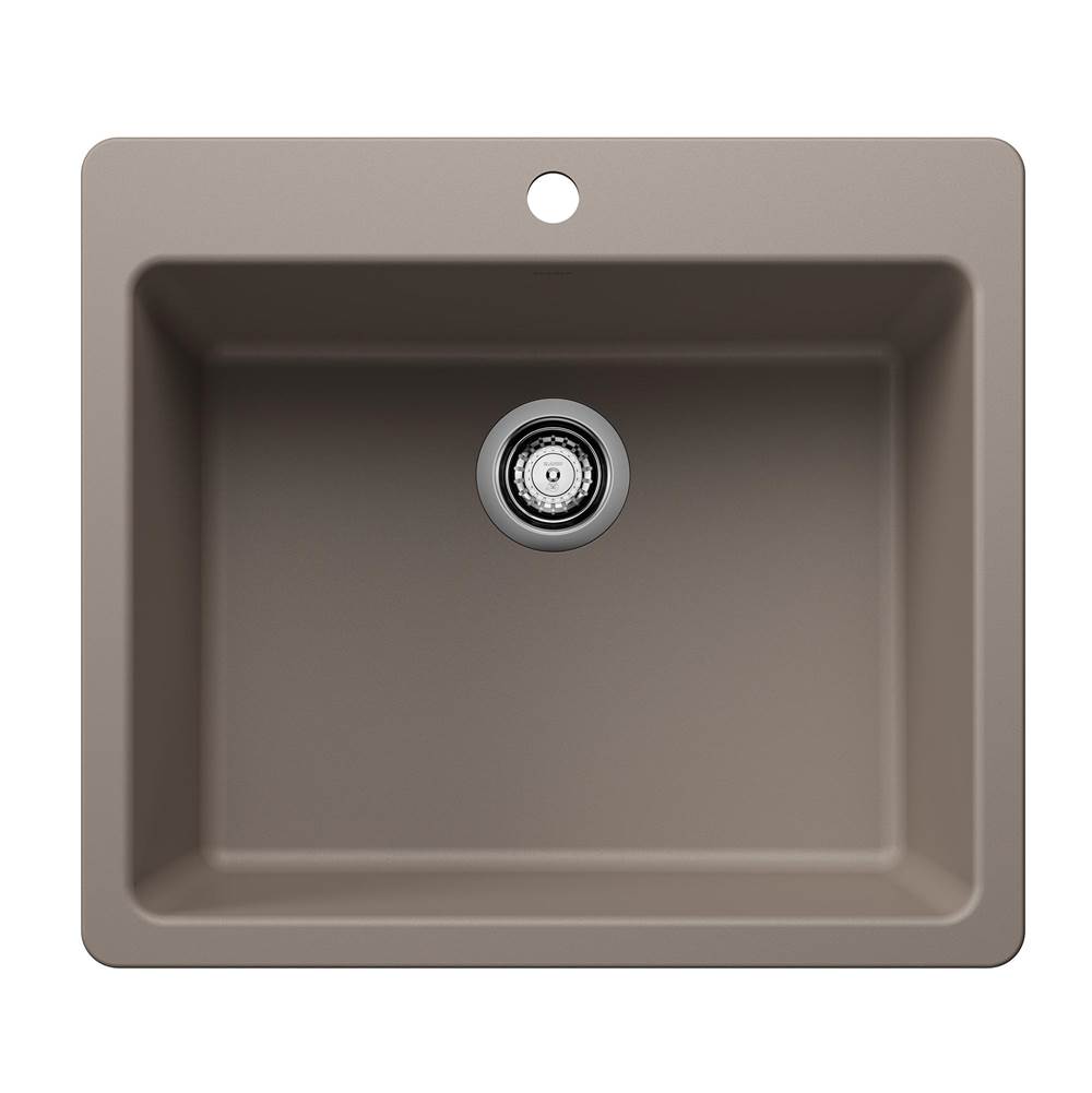 Liven SILGRANIT 25'' Single Bowl Dual Mount Kitchen Sink - Truffle-related
