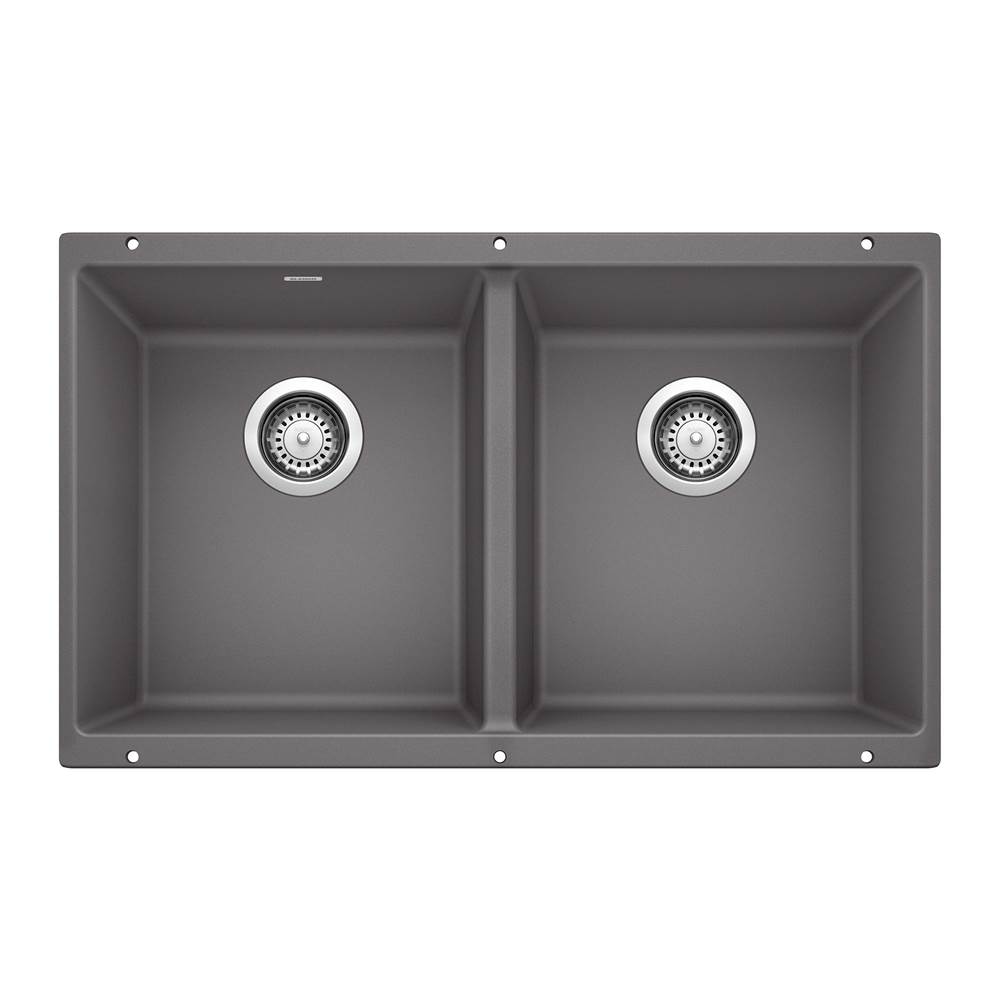 Precis SILGRANIT 29'' 50/50 Double Bowl Undermount Kitchen Sink - Cinder-shop