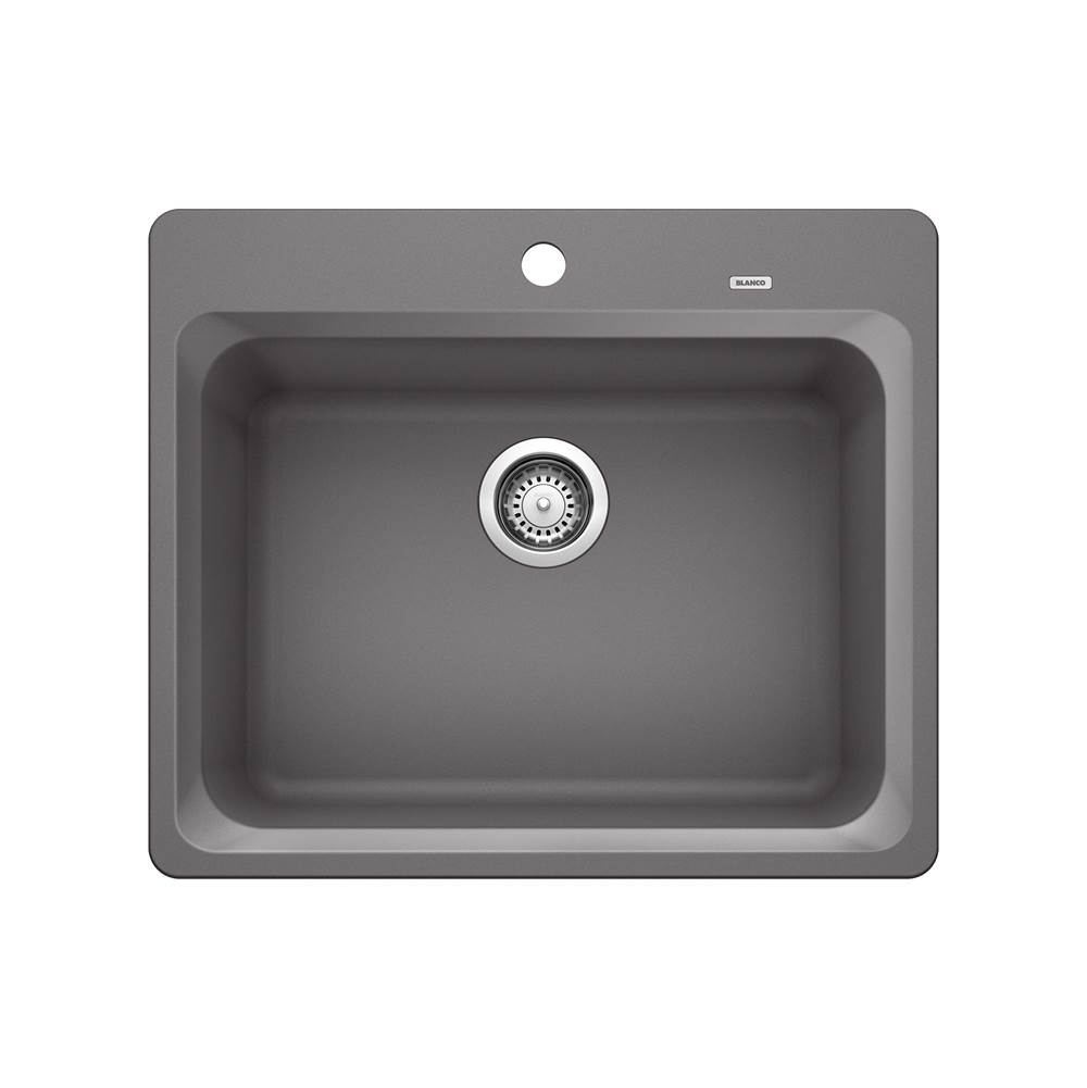 Vision SILGRANIT 25'' Single Bowl Dual Mount Kitchen Sink - Cinder-shop