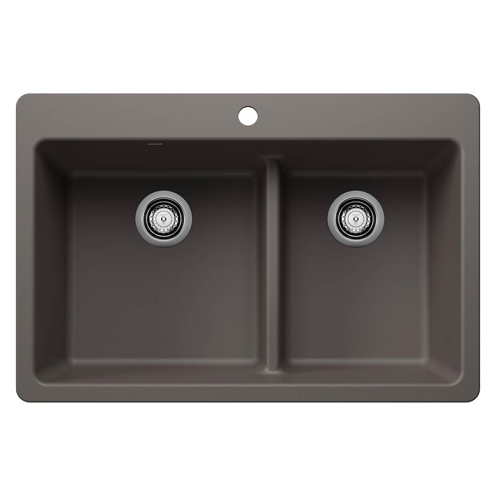 Liven SILGRANIT 33'' 60/40 Double Bowl Dual Mount Kitchen Sink with Low Divide - -shop