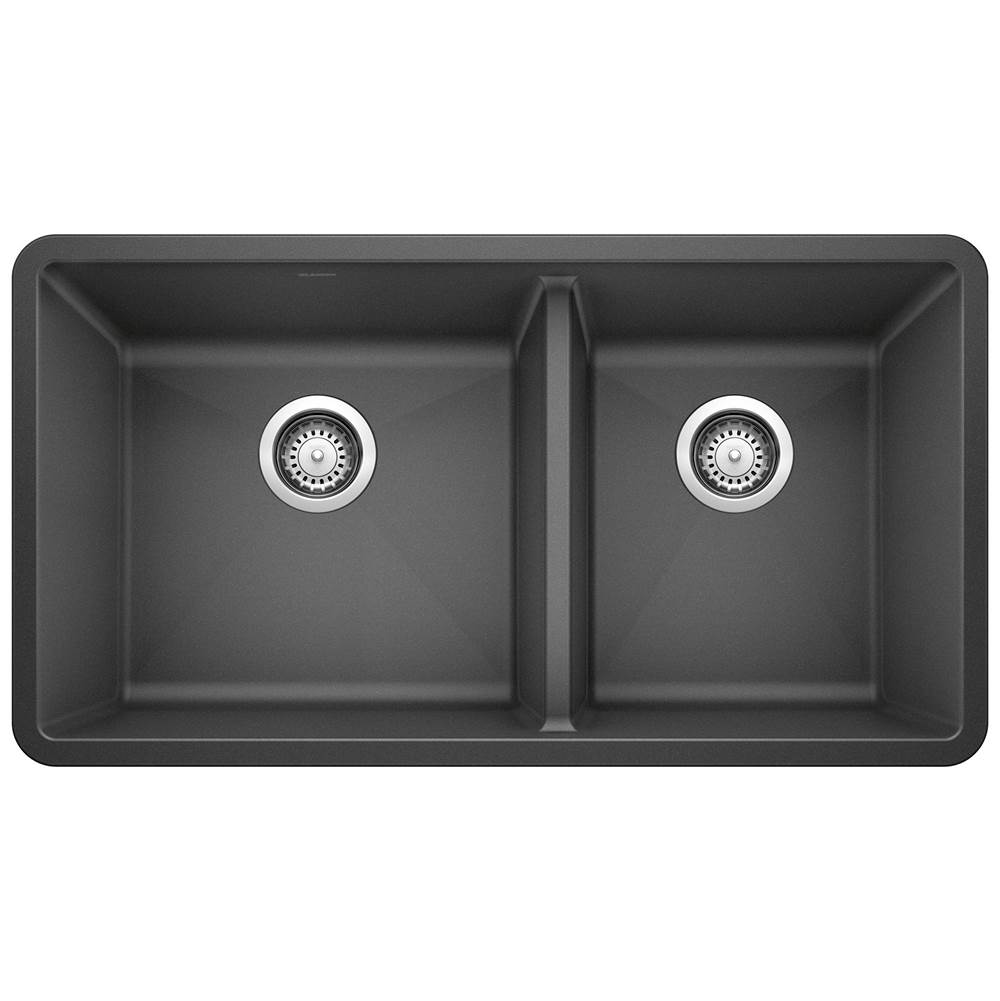 Precis SILGRANIT 33'' 60/40 Double Bowl Undermount Kitchen Sink - Anthracite-related