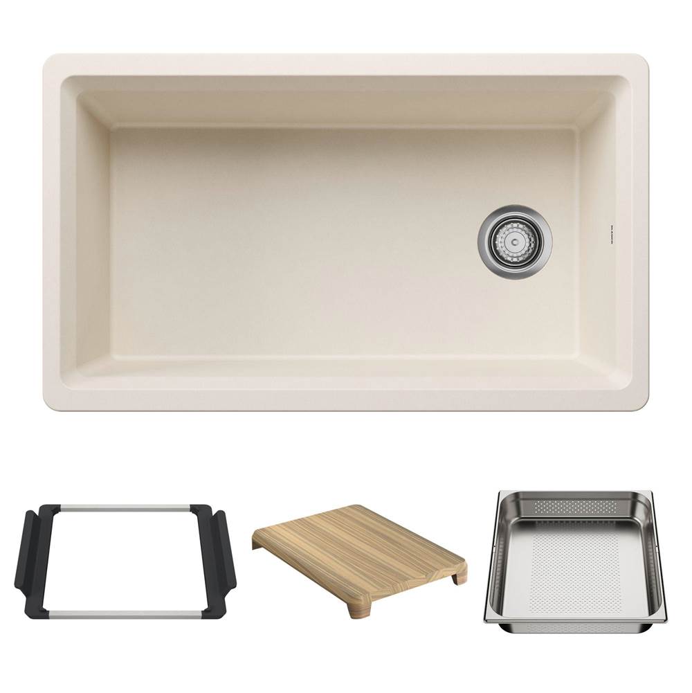 Inteos SILGRANIT 33'' Single Bowl Reversible Undermount Workstation Kitchen Sink -related