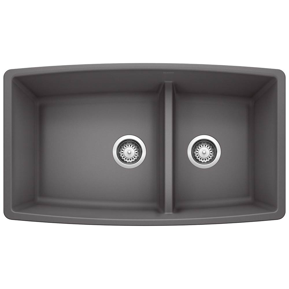 Performa SILGRANIT 33'' 60/40 Double Bowl Undermount Kitchen Sink with Low Divide-related