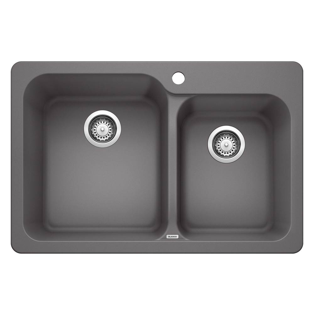 Vision SILGRANIT 31.5'' 60/40 Double Bowl Dual Mount Kitchen Sink - Cinder-related
