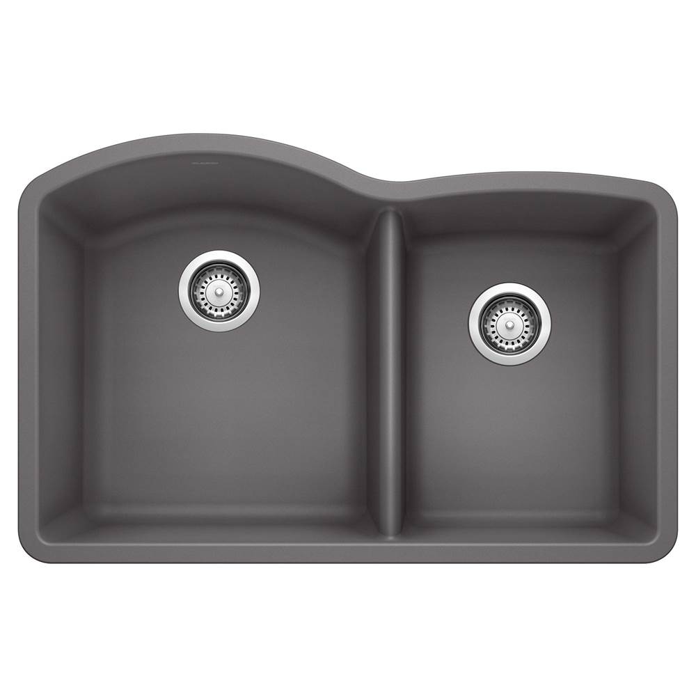 Diamond SILGRANIT 32'' 60/40 Double Bowl Undermount Kitchen Sink - Cinder-related