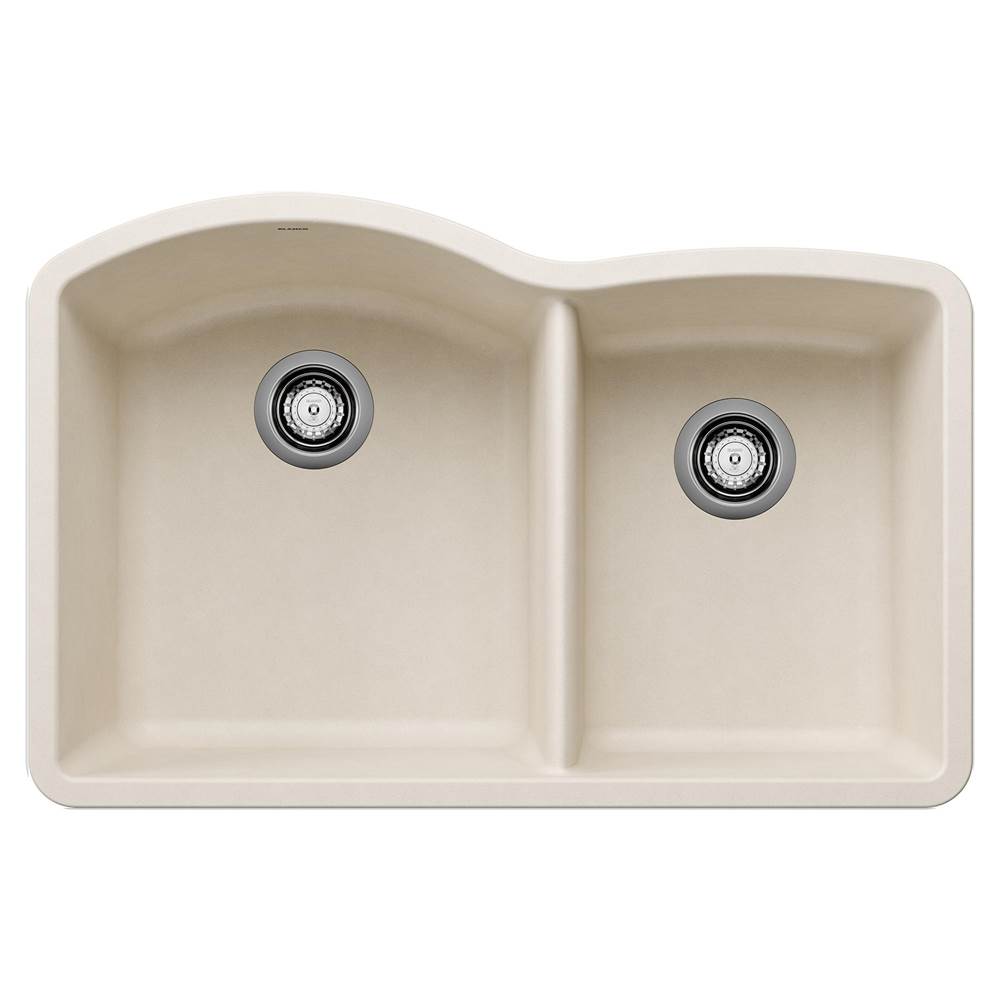 Diamond SILGRANIT 32'' 60/40 Double Bowl Undermount Kitchen Sink - Soft White-shop