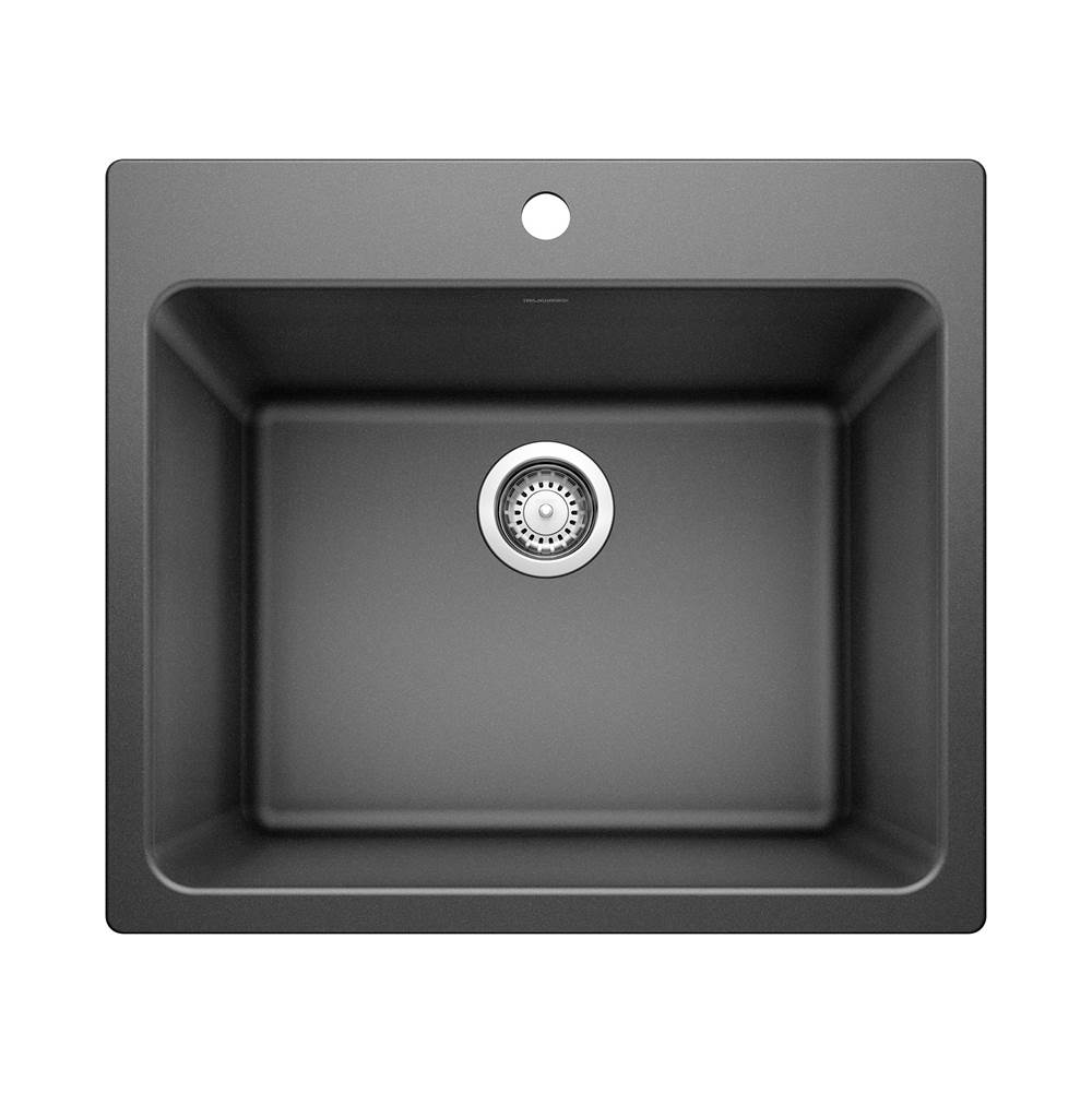 Liven SILGRANIT 25'' Single Bowl Dual Mount Laundry Sink - Anthracite-related