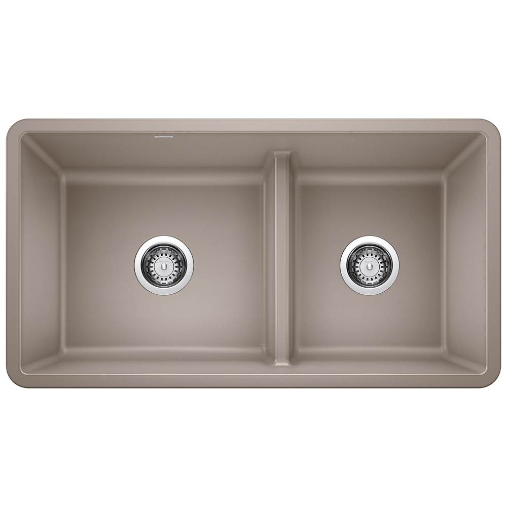 Precis SILGRANIT 33'' 60/40 Reversible Double Bowl Undermount Kitchen Sink with L-shop