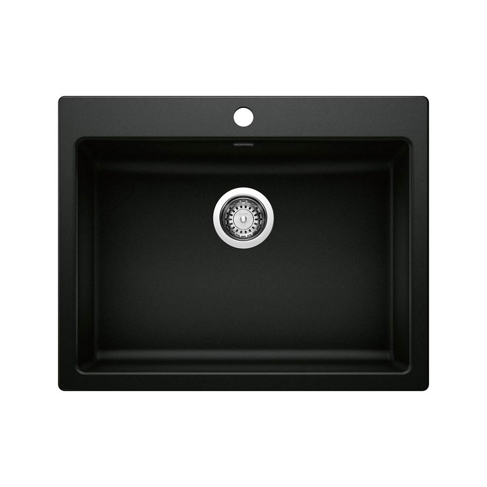 Precis SILGRANIT 25'' CSA Single Bowl Drop-In Kitchen Sink - Coal Black-shop