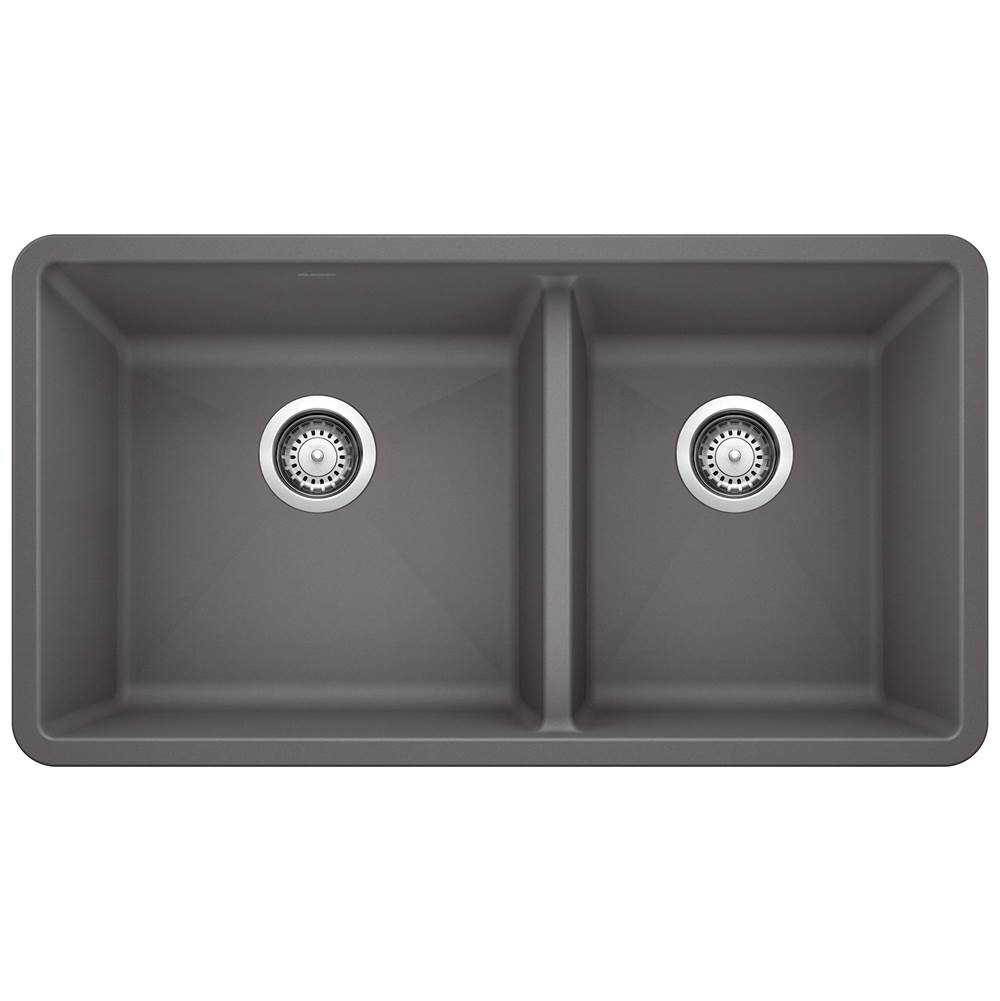 Precis SILGRANIT 33'' 60/40 Double Bowl Undermount Kitchen Sink - Cinder-related