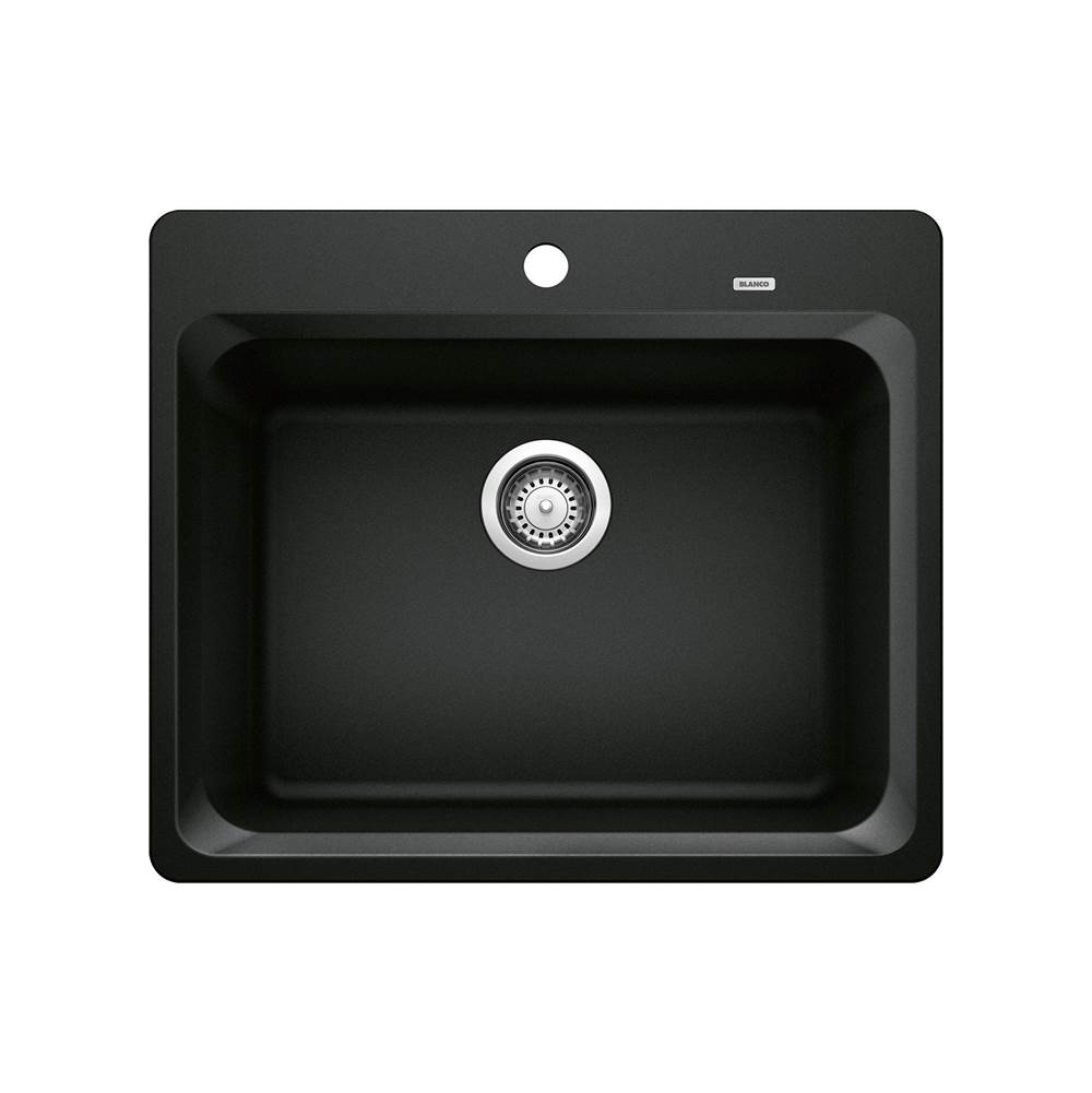 Vision SILGRANIT 25'' Single Bowl Dual Mount Kitchen Sink - Coal Black-shop