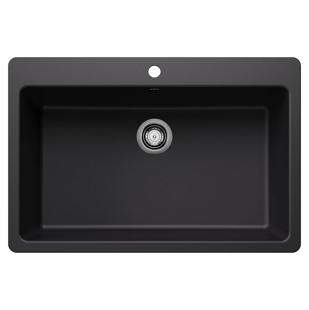 Liven SILGRANIT 33'' Super Single Dual Mount Kitchen Sink - Coal Black-related