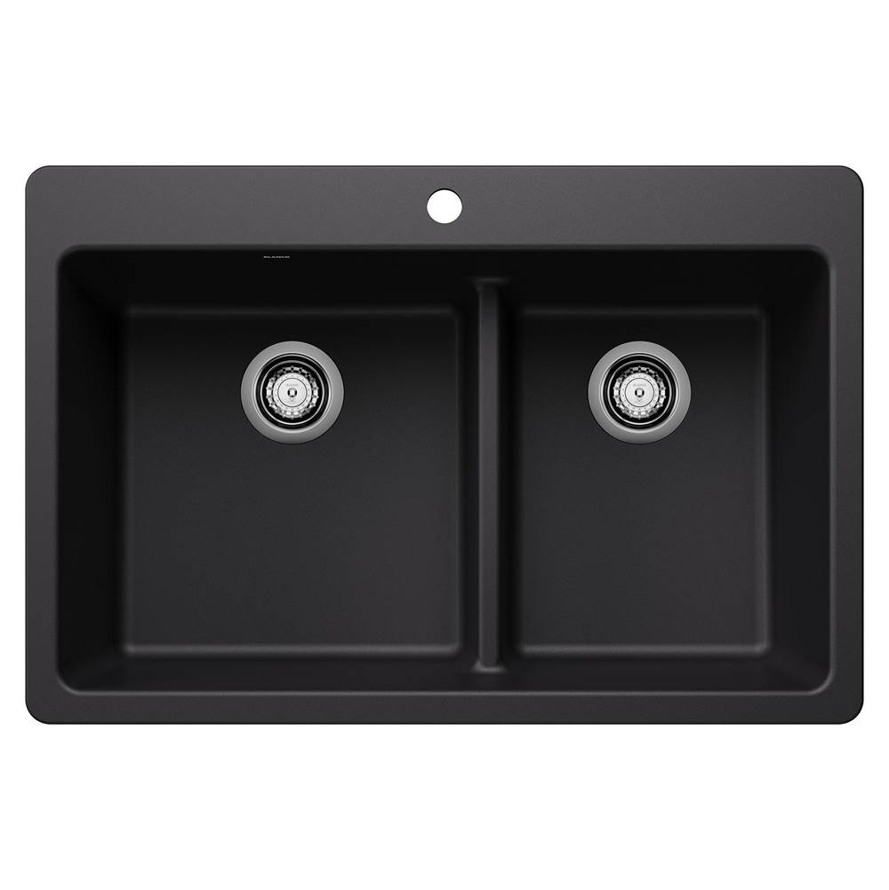 Liven SILGRANIT 33'' 60/40 Double Bowl Dual Mount Kitchen Sink with Low Divide - -related
