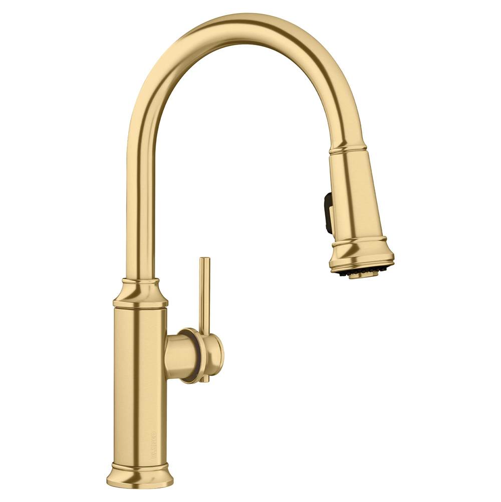 Empressa High Arc Pull-Down Dual-Spray Kitchen Faucet - Satin Gold-related