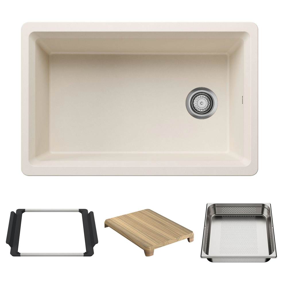 Inteos SILGRANIT 30'' Single Bowl Reversible Undermount Workstation Kitchen Sink -shop
