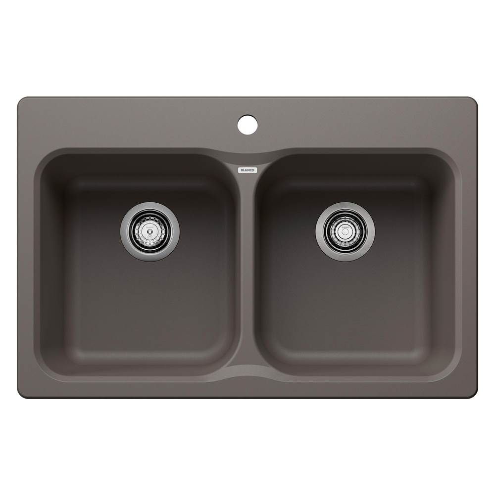 Vision SILGRANIT 31.5'' 50/50 Double Bowl Dual Mount Kitchen Sink - Volcano Gray-related