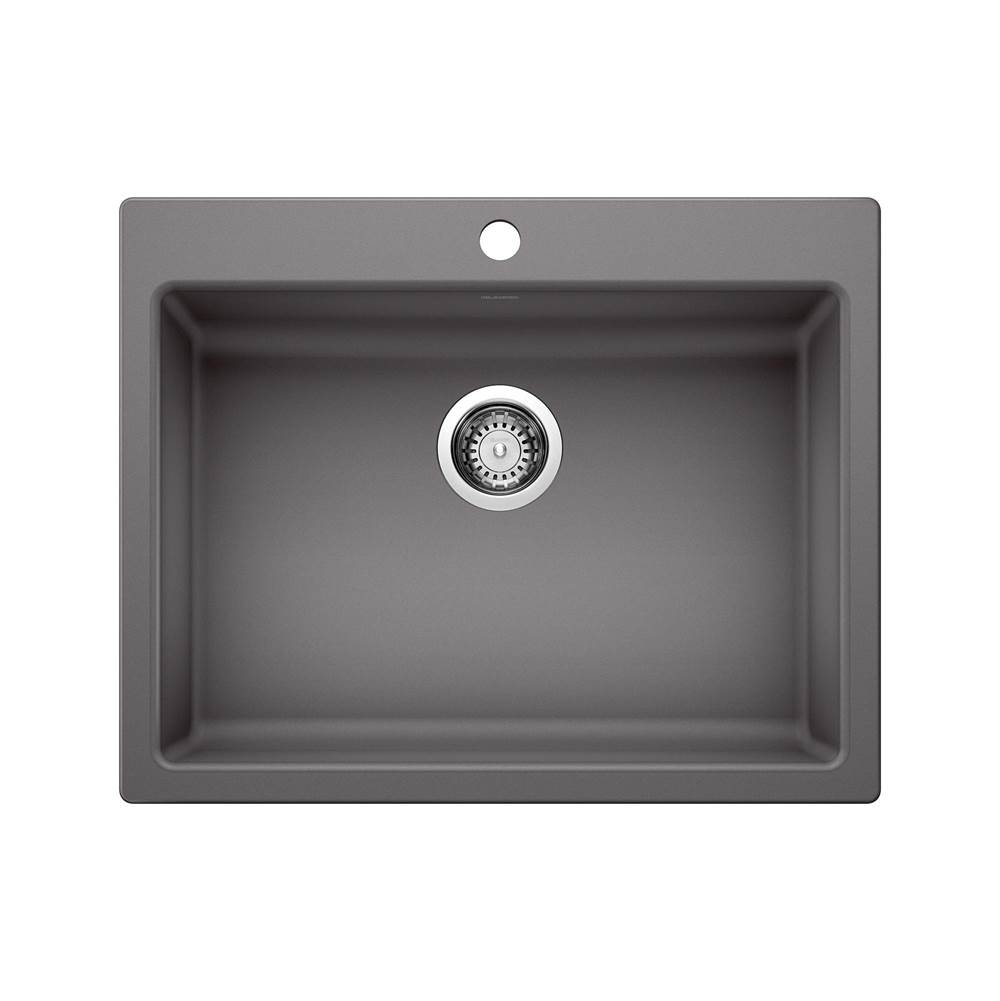Precis SILGRANIT 25'' CSA Single Bowl Drop-In Kitchen Sink - Cinder-shop