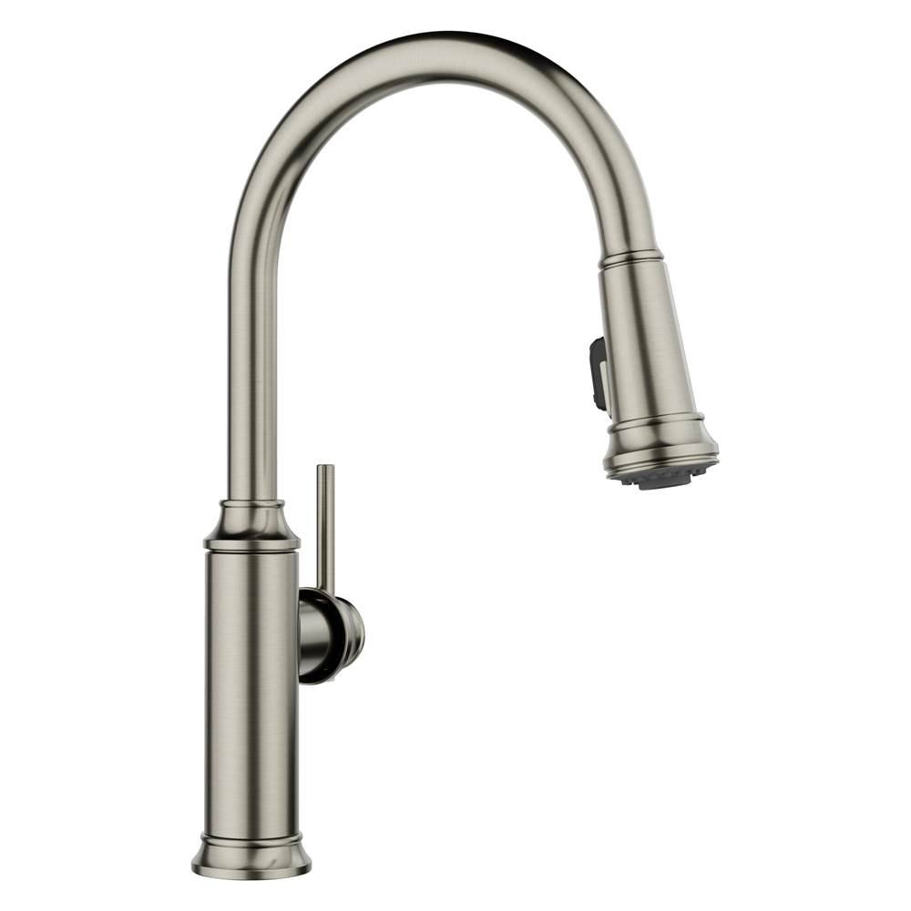 Empressa High Arc Pull-Down Dual-Spray Kitchen Faucet - Satin Platinum-related