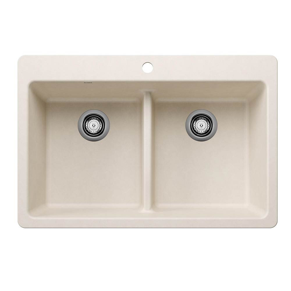 Liven SILGRANIT 33'' 50/50 Double Bowl Dual Mount Kitchen Sink with Low Divide - -shop