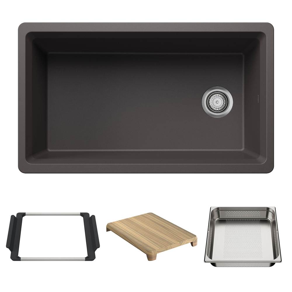 Inteos SILGRANIT 33'' Single Bowl Reversible Undermount Workstation Kitchen Sink -related