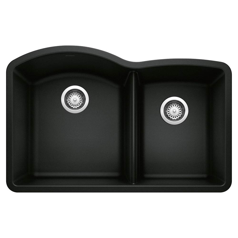 Diamond SILGRANIT 32'' 60/40 Double Bowl Undermount Kitchen Sink - Coal Black-related