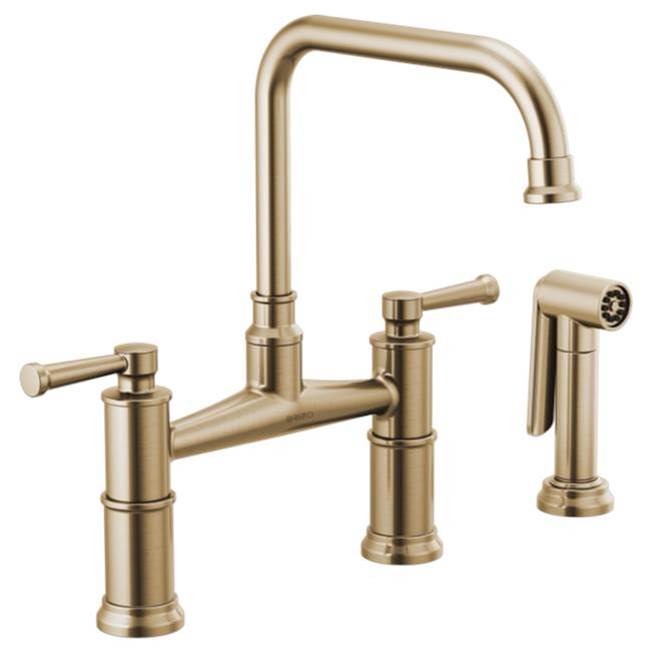 Two Handle Bridge Kitchen Faucet With Spray-related