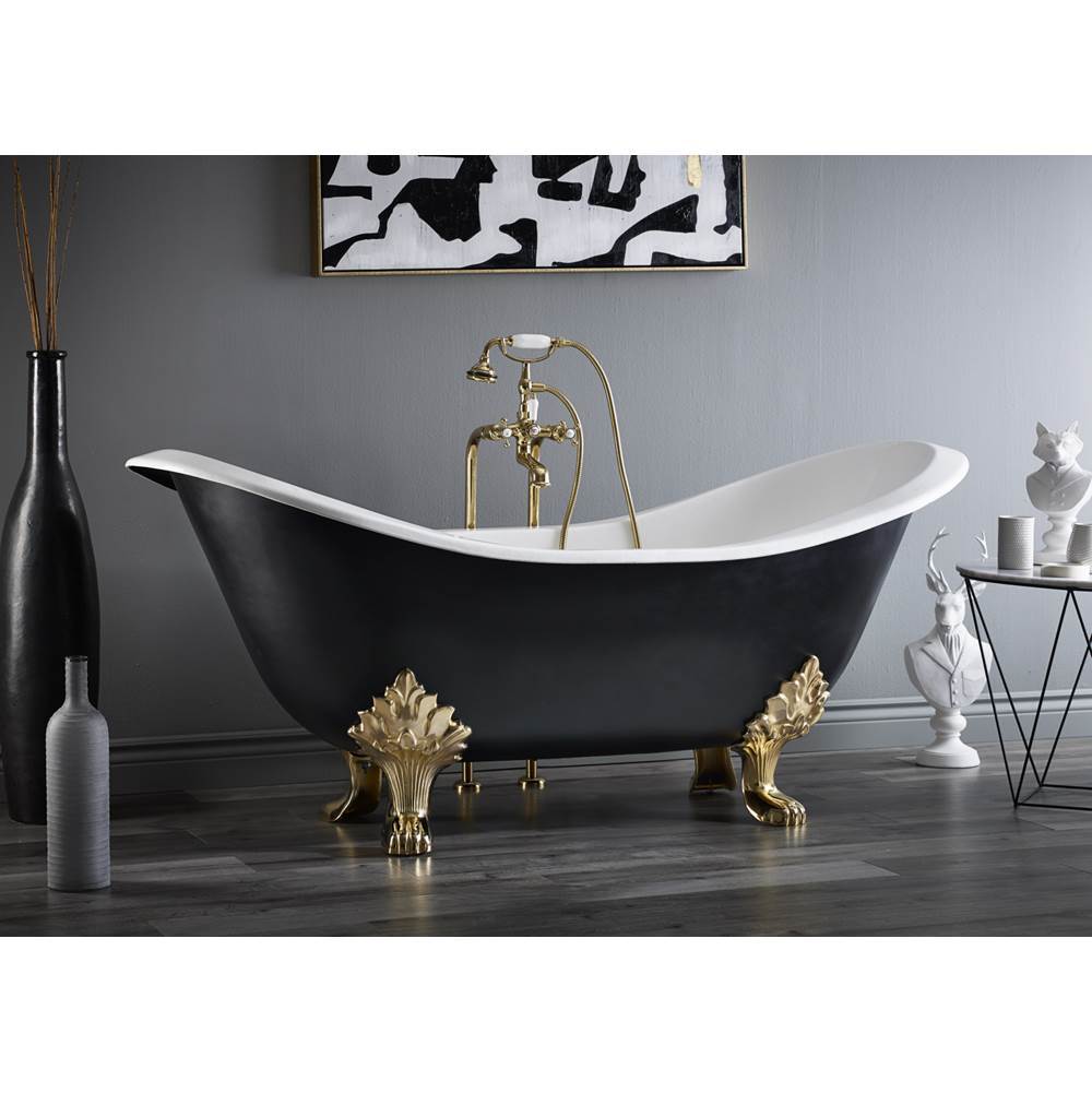 REGENCY Cast Iron Bathtub with Lion Feet and Faucet Holes-related