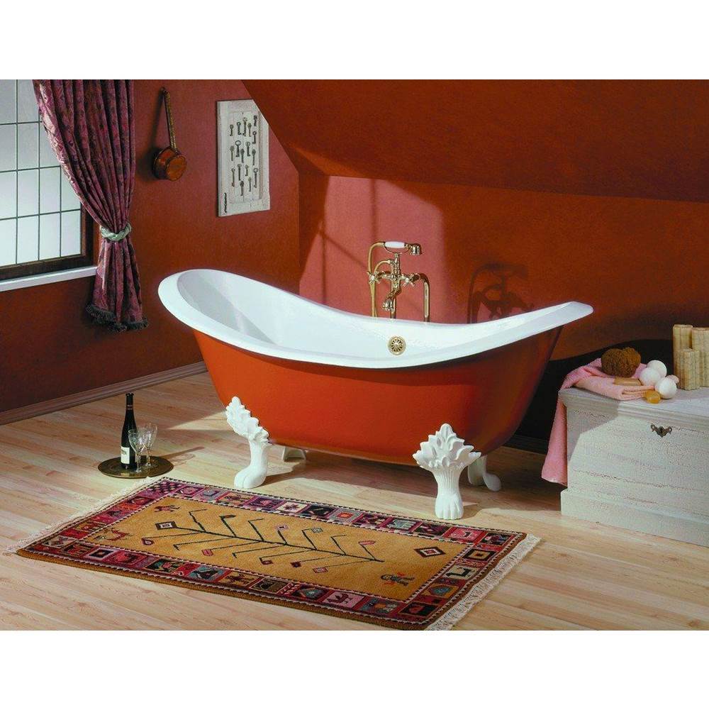Regency Tub, 72'', White In, Custom Out, Flat, White Lion Feet-related