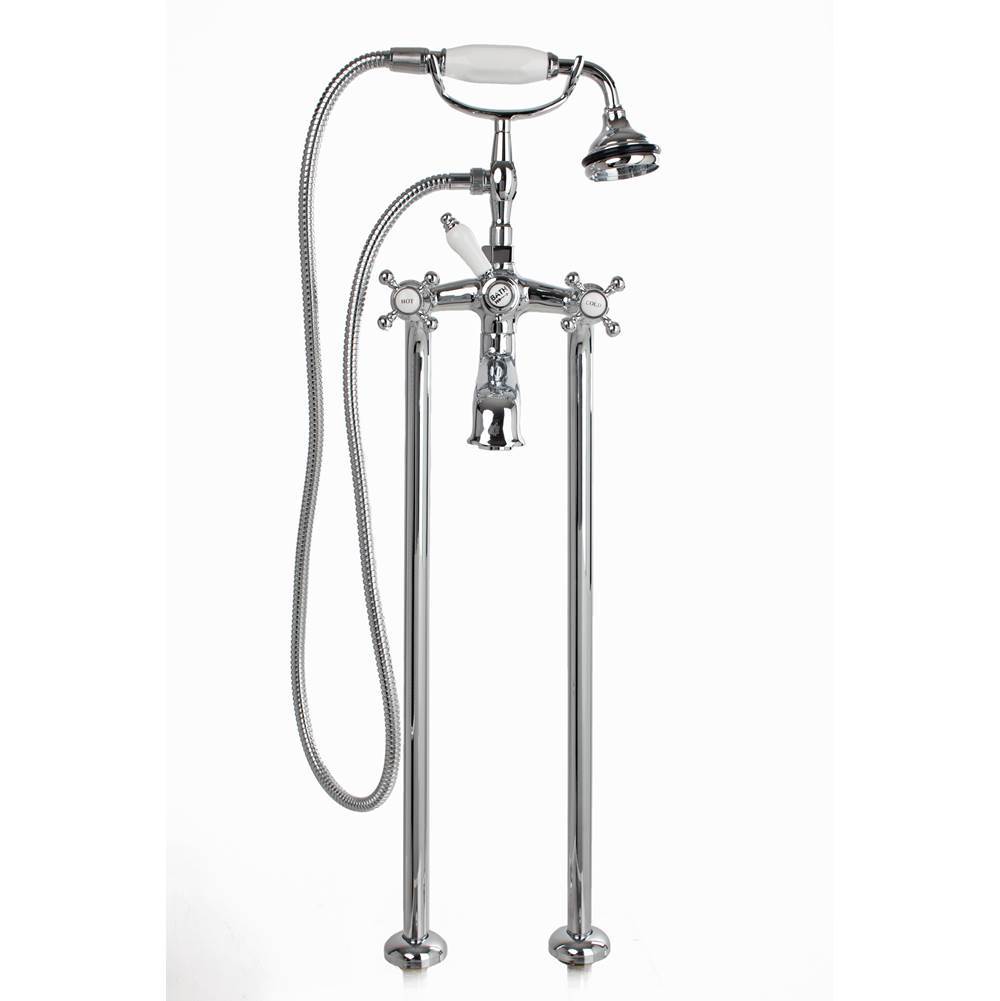 5100 SERIES Free-Standing Tub Filler - Cross Handles - Porcelain Accents-related