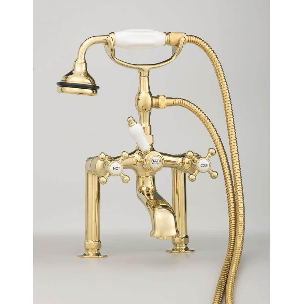 5100 SERIES Extra-Tall Deck-Mount Tub Filler - Cross Handles - Porcelain Accents-related