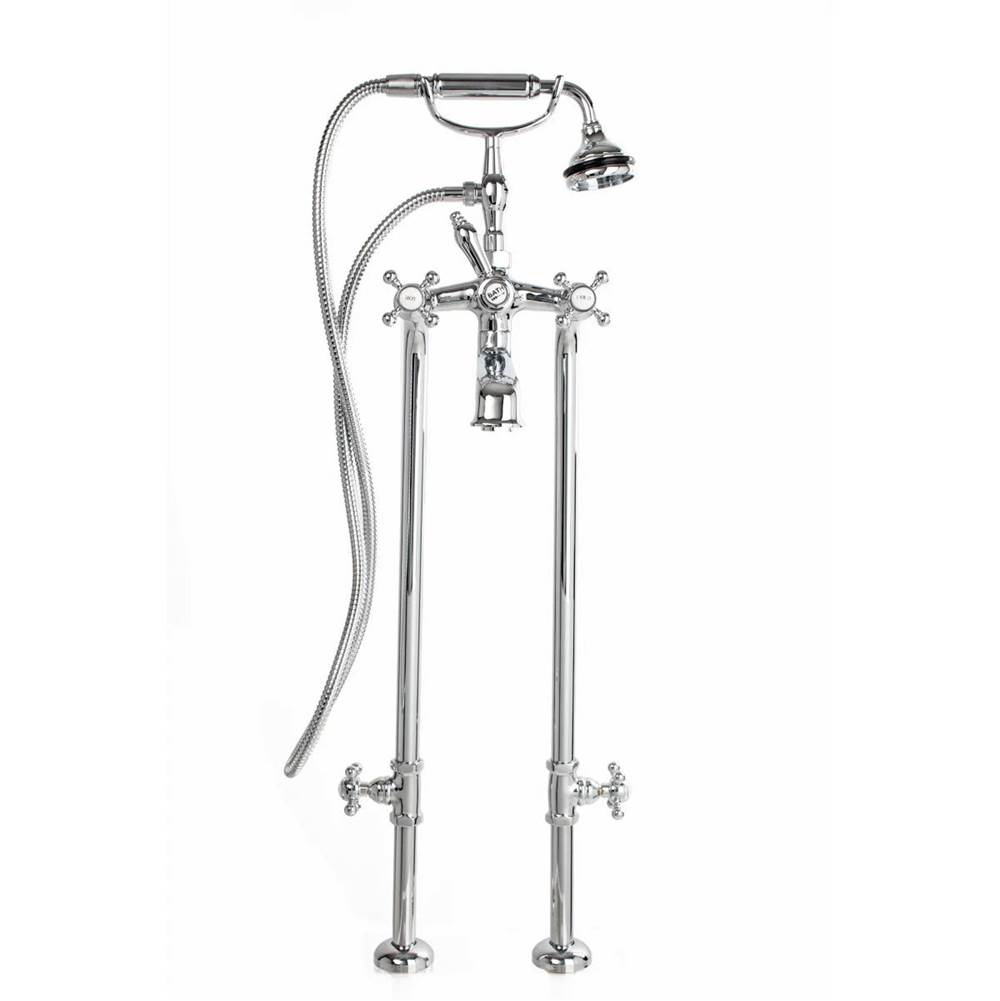 5100 SERIES Free-Standing Tub Filler with Stop Valves - Lever Handles - Metal Acc-related