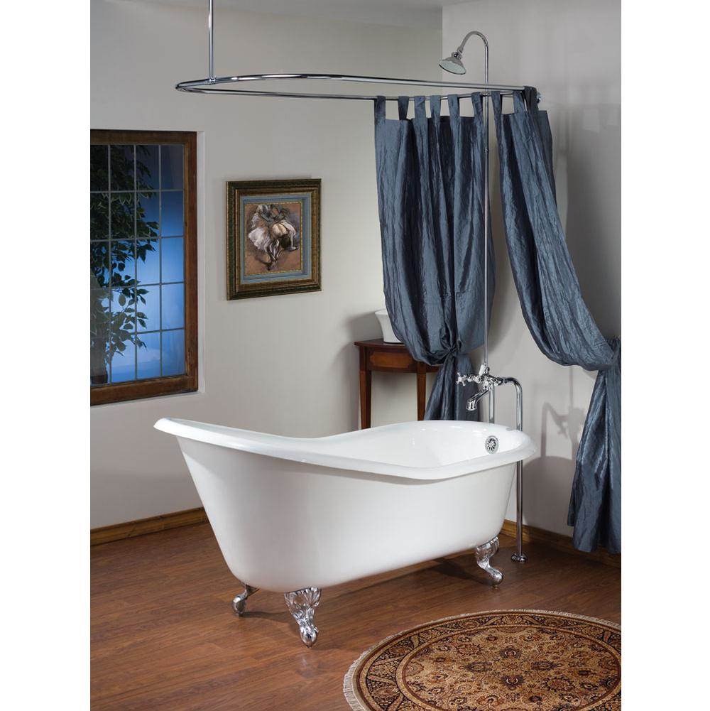 SLIPPER Cast Iron Bathtub with Continuous Rolled Rim-related