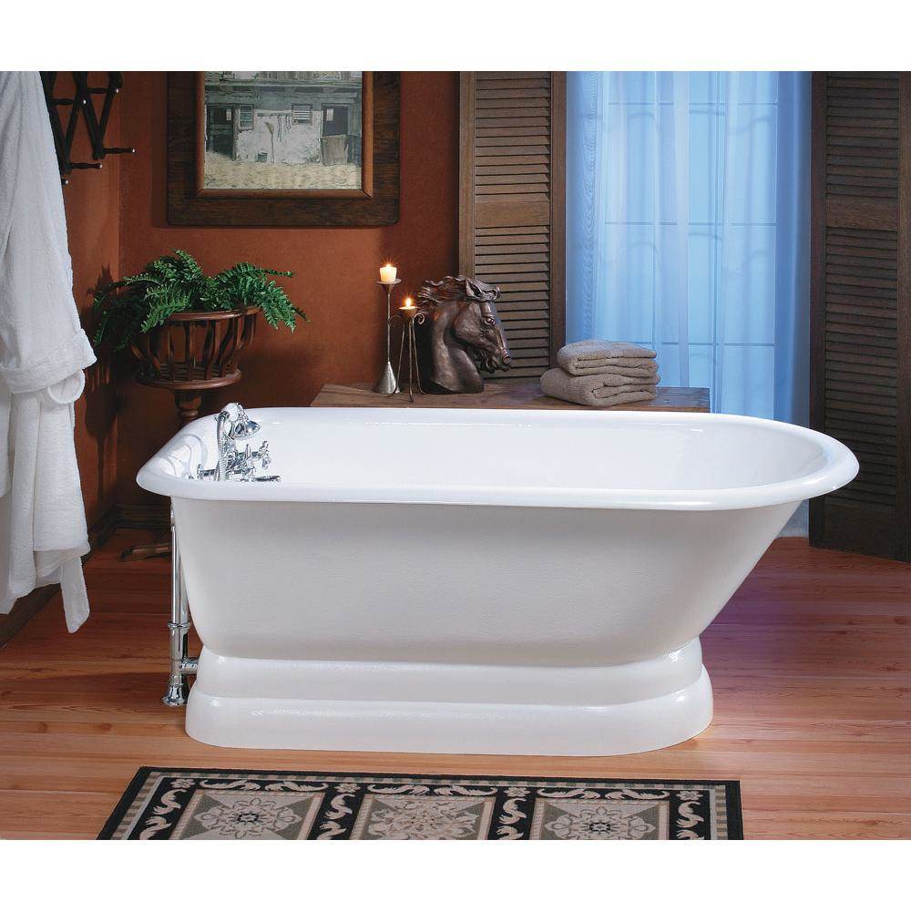 TRADITIONAL Cast Iron Bathtub with Pedestal Base and Faucet Holes-related