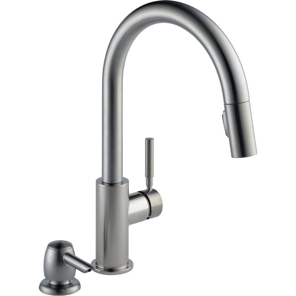 Single Handle Pull-Down Kitchen Faucet With Soap Dispenser-related