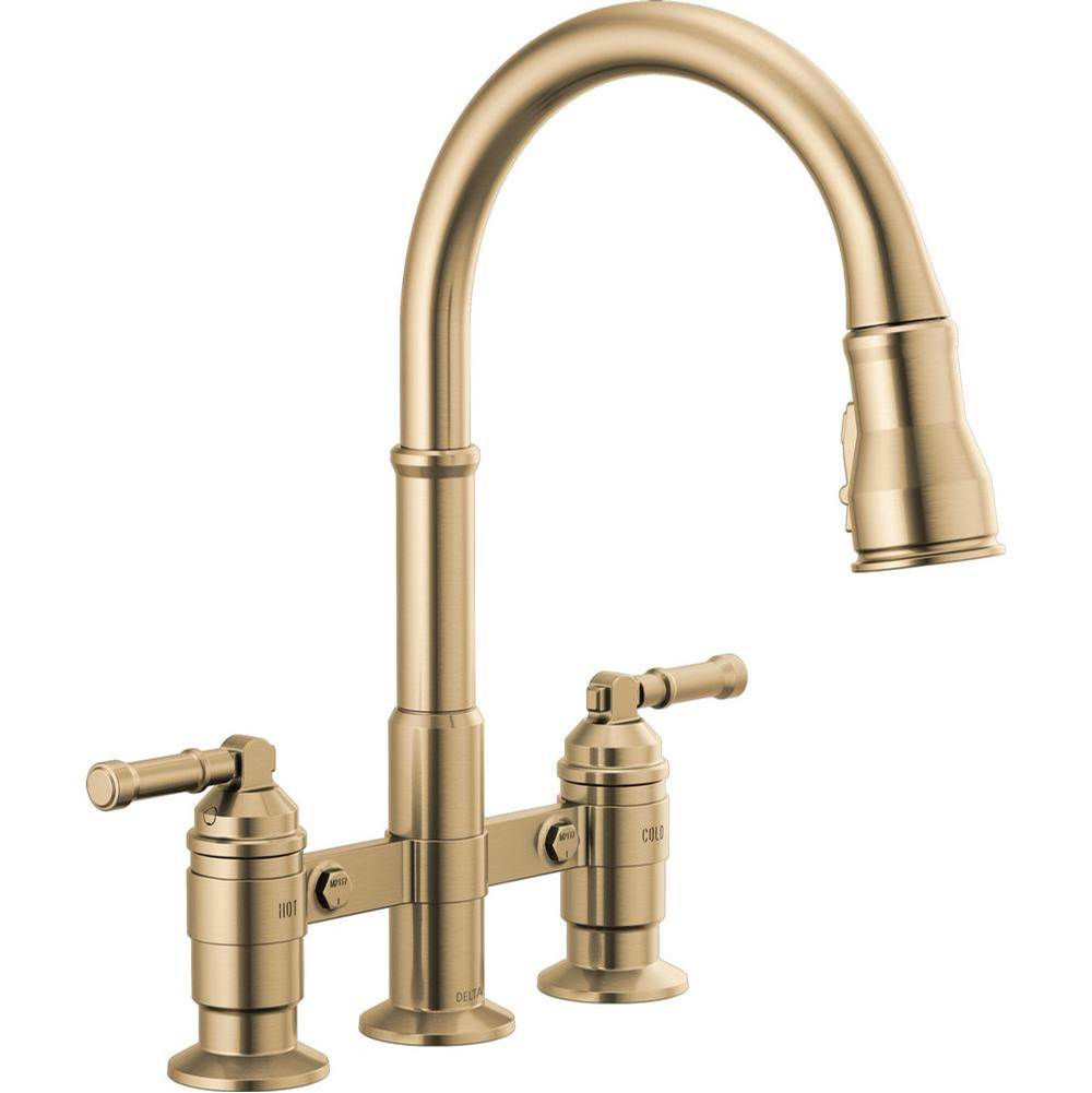 Broderick? Two Handle Pull-Down Bridge Kitchen Faucet-related