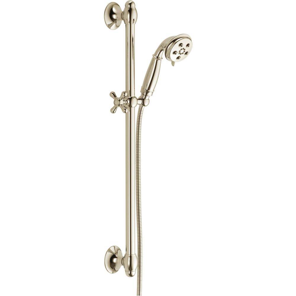 Universal Showering Components H2OKinetic?3-Setting Slide Bar Hand Shower-related