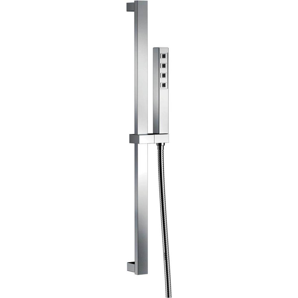 Universal Showering Components H2OKinetic?Single-Setting Slide Bar Hand Shower-related