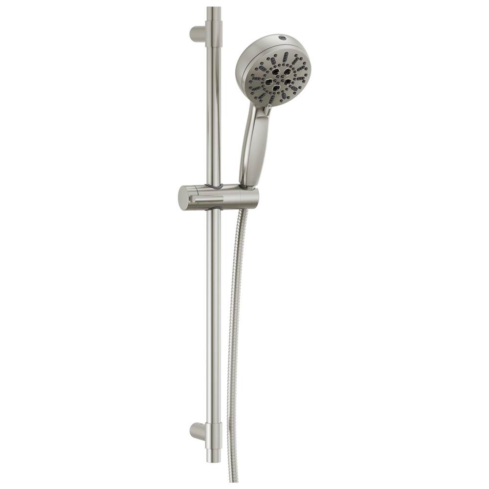 Universal Showering Components 7-Setting Slide Bar Hand Shower with Cleaning Spra-related