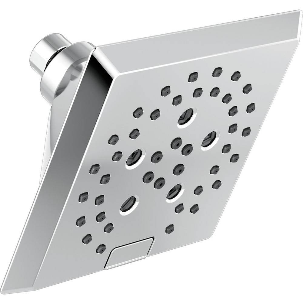 Universal Showering Components H2OKinetic?5-Setting Angular Modern Raincan Shower-related