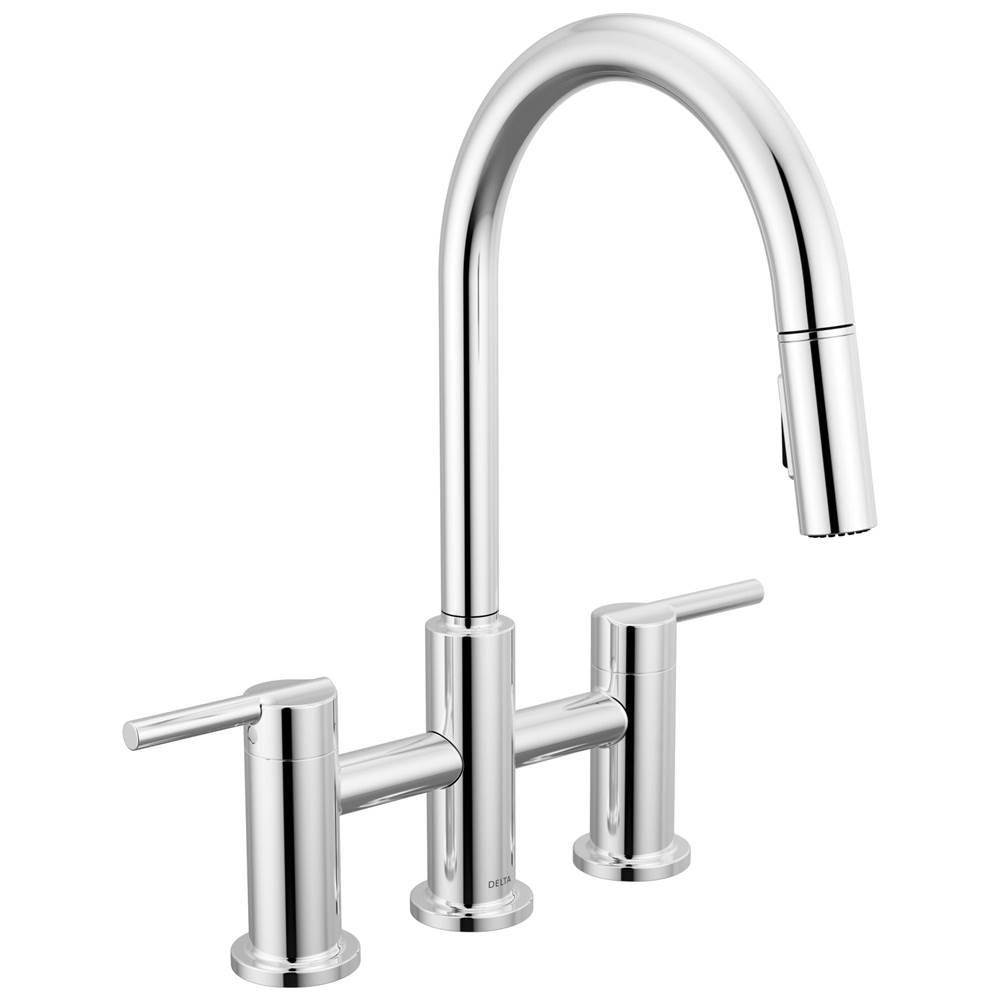 Nicoli? Two Handle Pull-Down Bridge Kitchen Faucet-shop