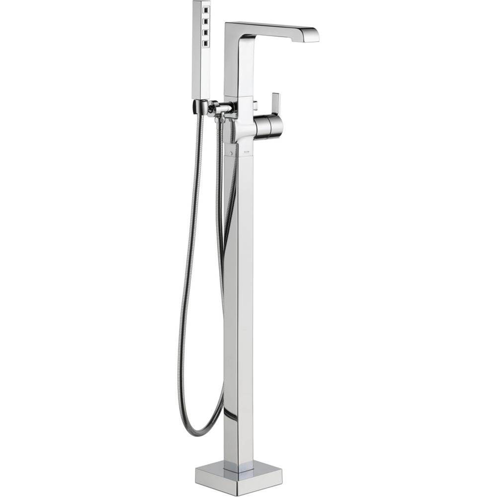Ara? Single Handle Floor Mount Tub Filler Trim with Hand Shower-related