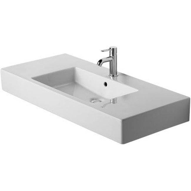 Vero 41 3/8'' Rectangular Wall Mounted Sink in White with Widespread Faucet Holes-related