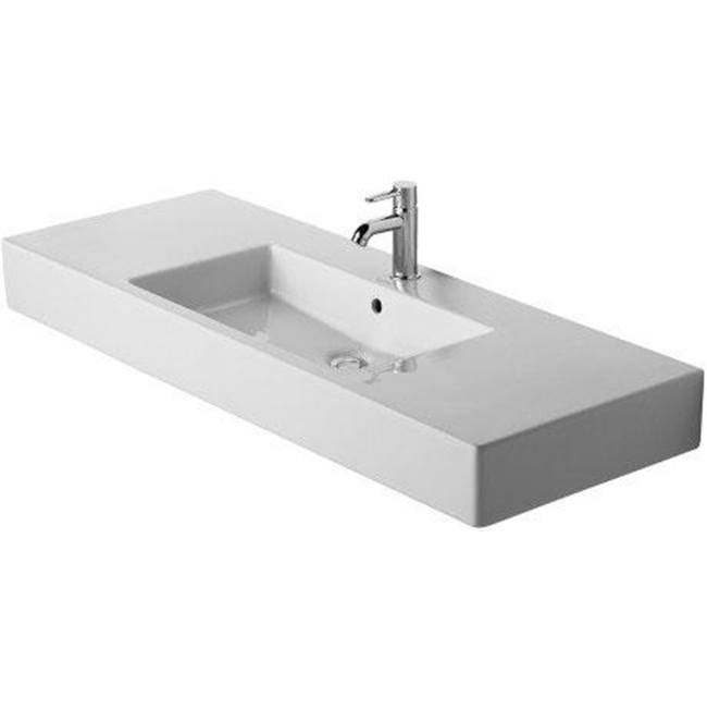 Vero 49 1/4'' Rectangular Wall Mounted Sink in White with Widespread Faucet Holes-shop